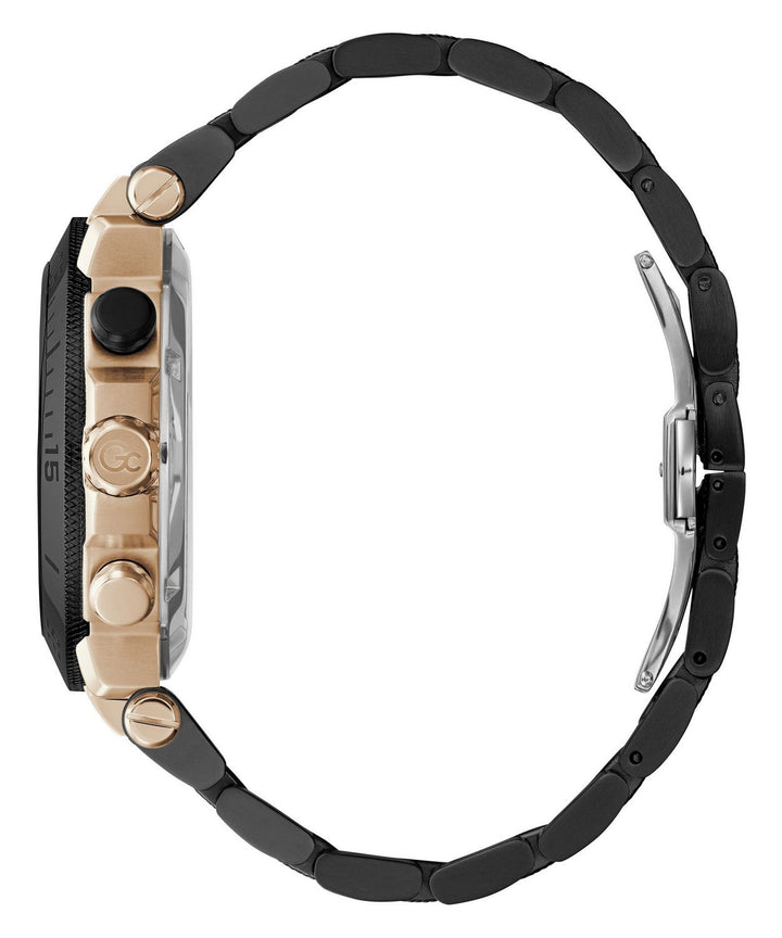 GC Sportchic Mens Black & Rose Gold Tone Watch Y70002G2MF