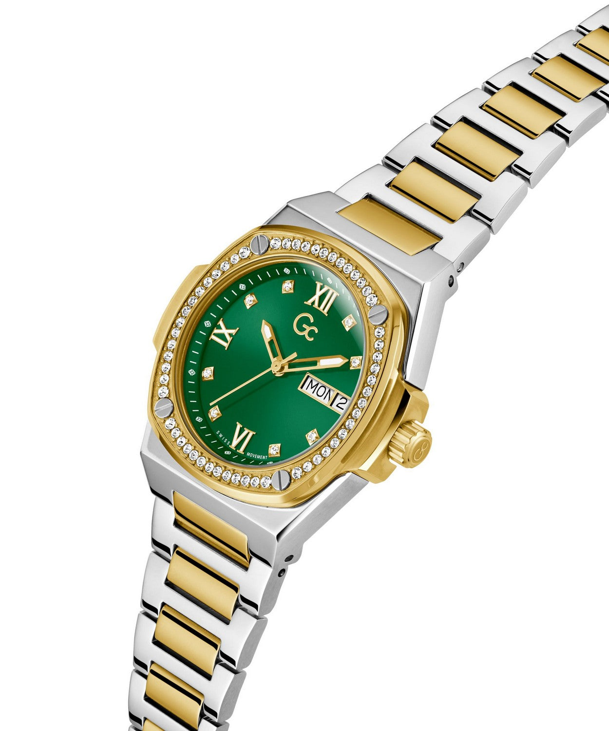 GC Sportchic Womens Silver & Yellow Gold Tone Watch Y98010L9MF