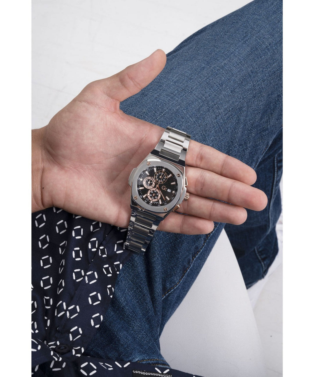 GC Sportchic Mens Silver Tone Watch Y99001G2MF