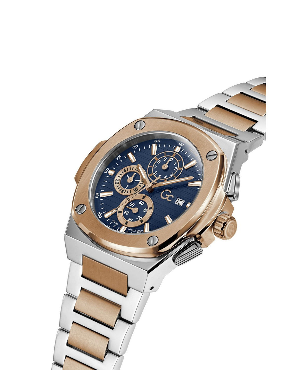 GC Sportchic Mens Silver & Rose Gold Tone Watch Y99002G7MF