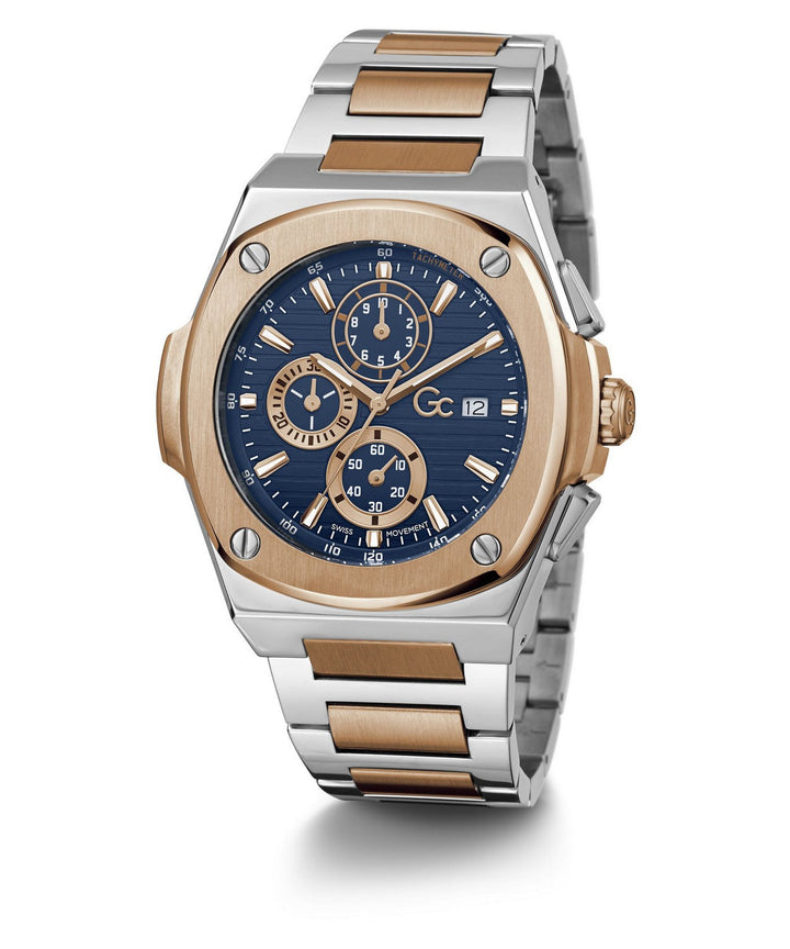 GC Sportchic Mens Silver & Rose Gold Tone Watch Y99002G7MF