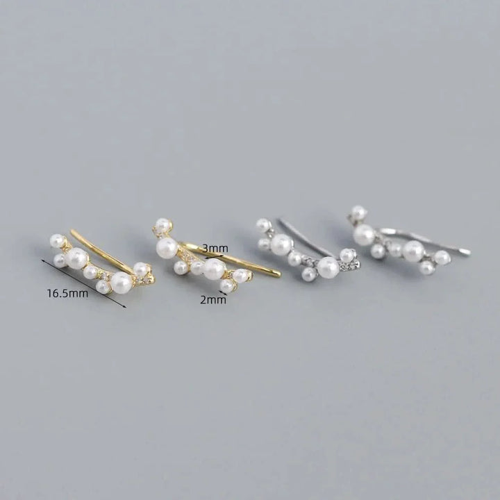 Minimalist Freshwater Pearl Climber Earrings