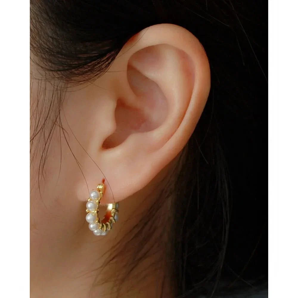 Freshwater Pearl Hoop Earring