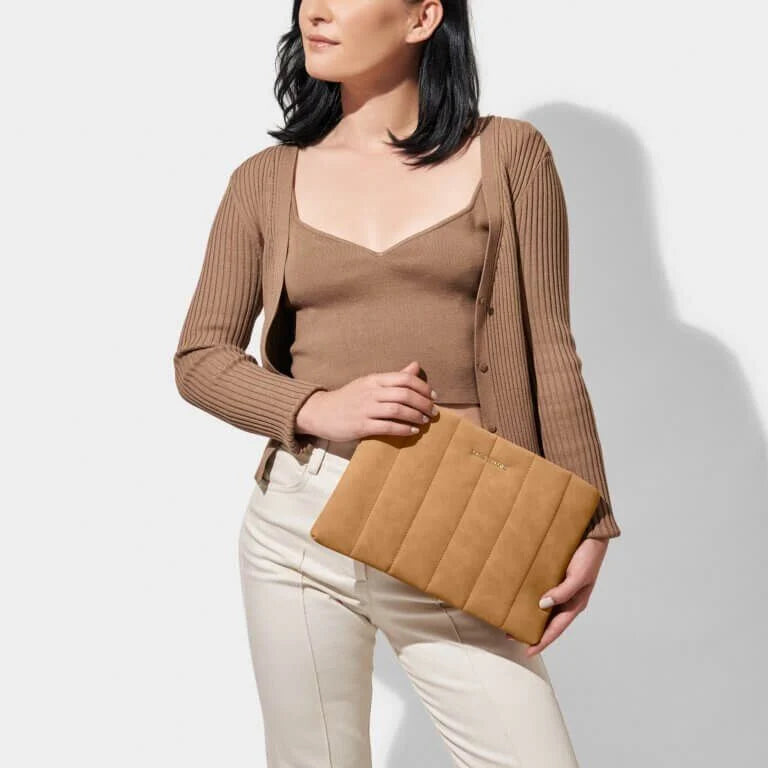Katie Loxton Tan Kayla Tan Quilted Clutch KLB2241