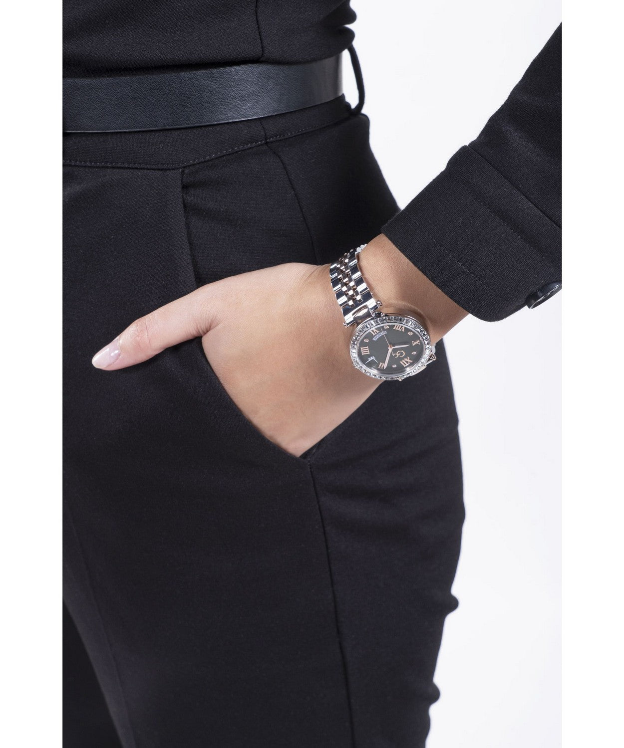 GC Dress Womens Silver & Rose Gold Tone Watch Z01010L9MF