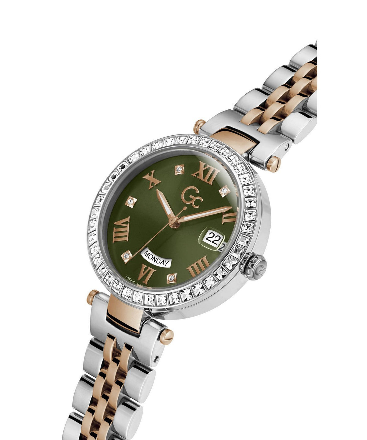 GC Dress Womens Silver & Rose Gold Tone Watch Z01010L9MF