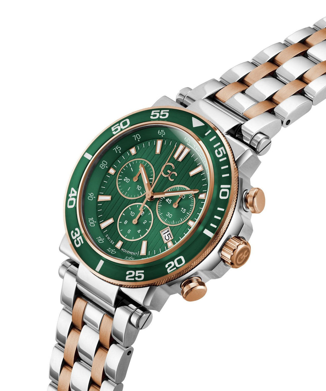 GC Sportchic Mens Silver & Rose Gold Tone Watch Z14009G9MF