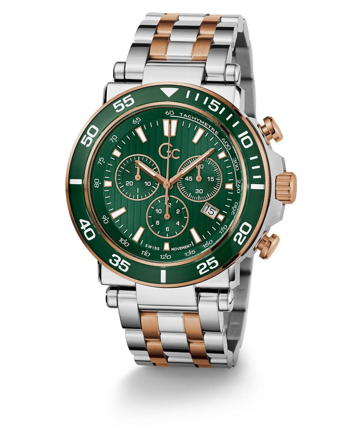 GC Sportchic Mens Silver & Rose Gold Tone Watch Z14009G9MF