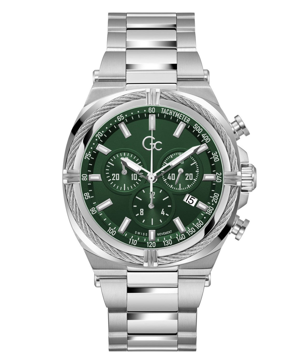 GC Sportchic Mens Silver Tone Watch Z32002G9MF