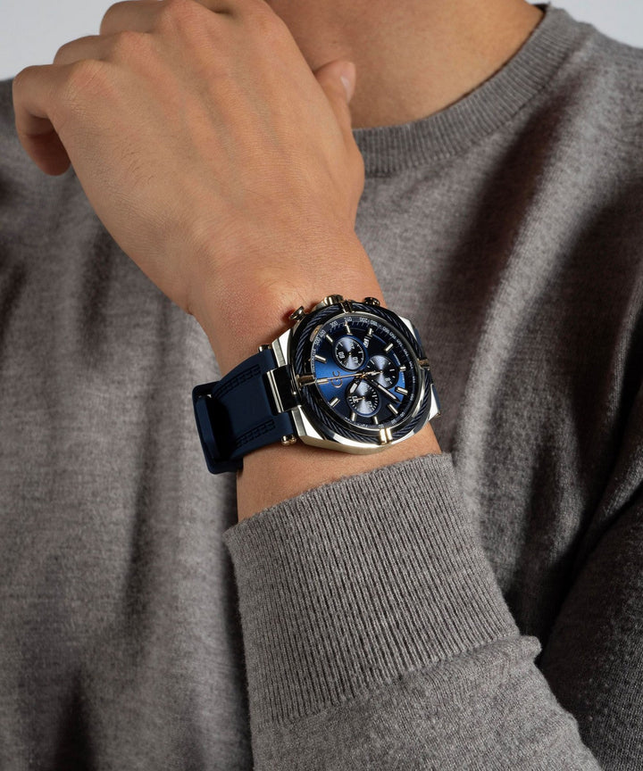 GC Sportchic Mens Silver & Rose Gold And Blue Tone Watch Z32003G7MF