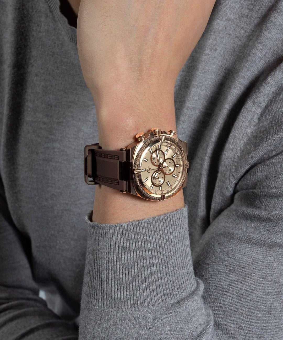 GC Sportchic Mens Brown & Rose Gold Tone Watch Z32004G1MF