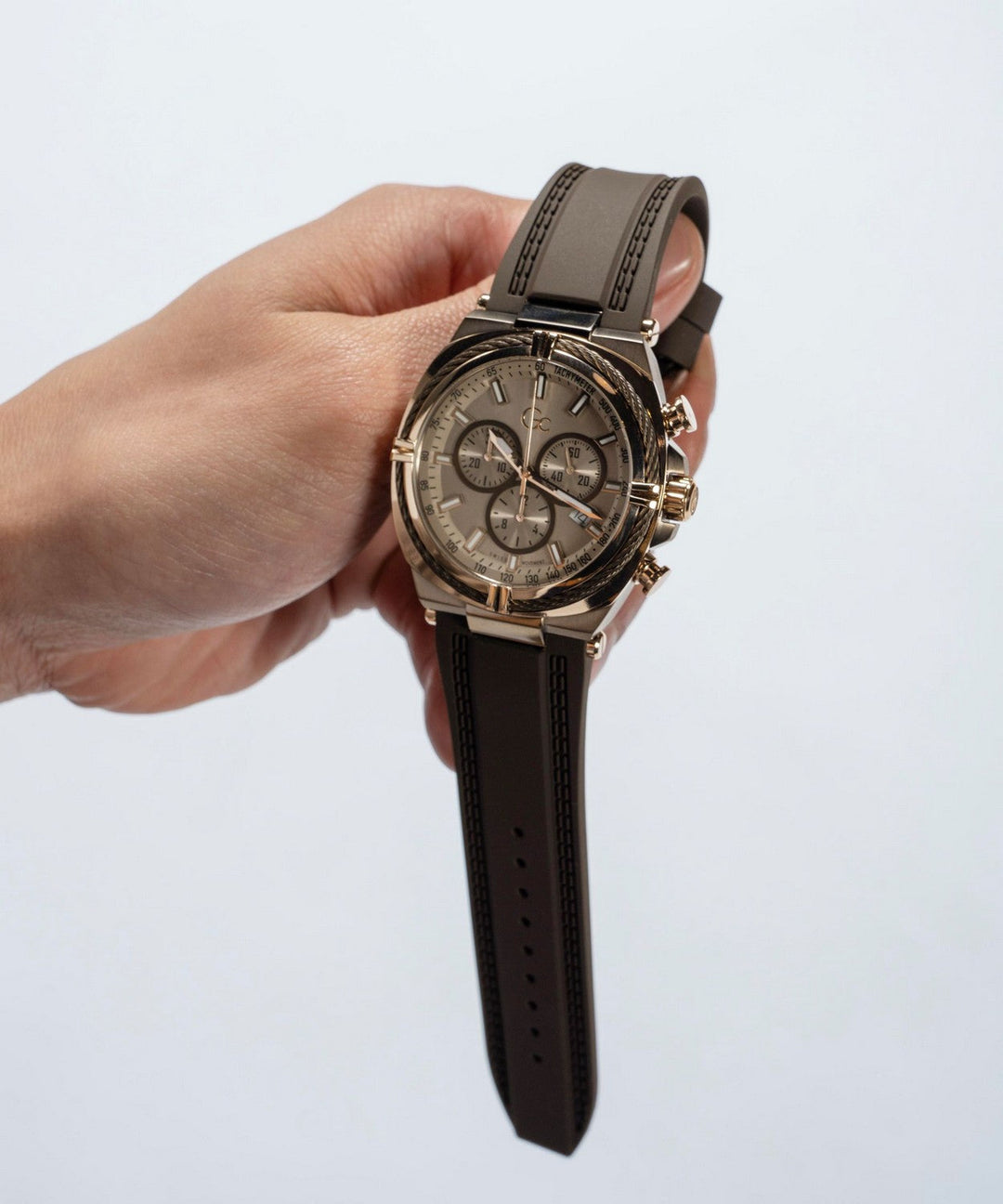 GC Sportchic Mens Brown & Rose Gold Tone Watch Z32004G1MF