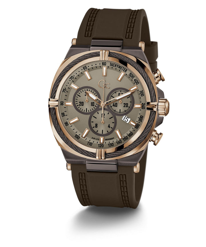GC Sportchic Mens Brown & Rose Gold Tone Watch Z32004G1MF