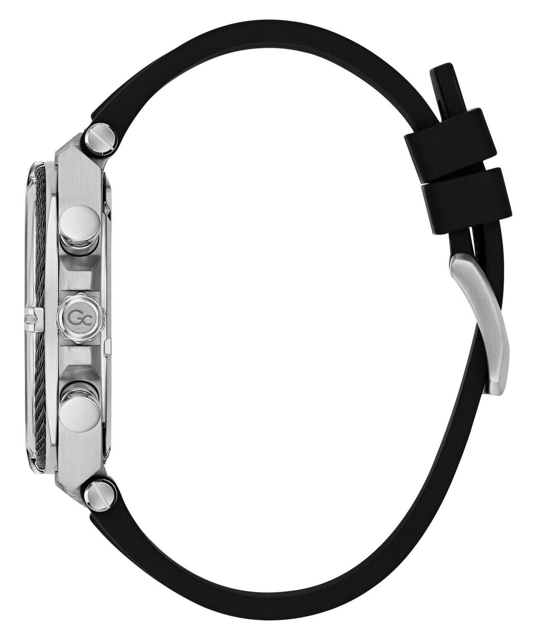 GC Sportchic Mens Silver & Gun-Metal And Black Tone Watch Z32007G2