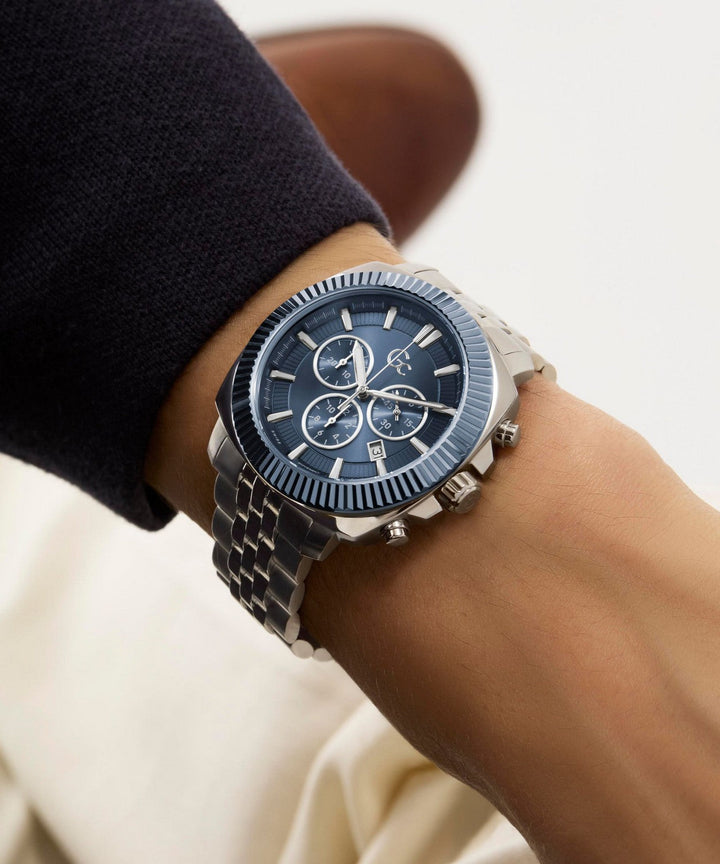 GC Dress Mens Silver & Blue Tone Watch Z46005G7MF