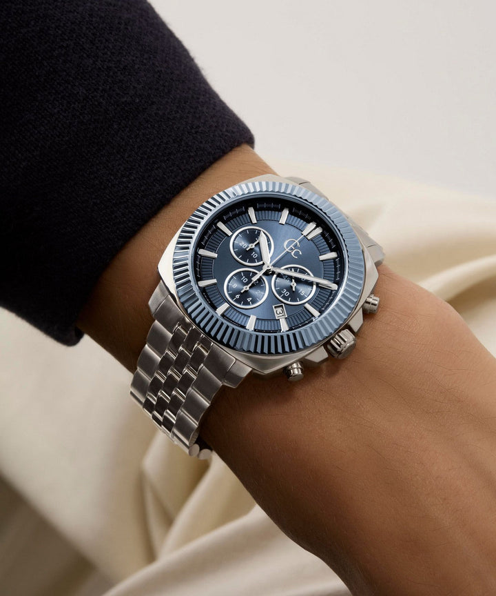 GC Dress Mens Silver & Blue Tone Watch Z46005G7MF