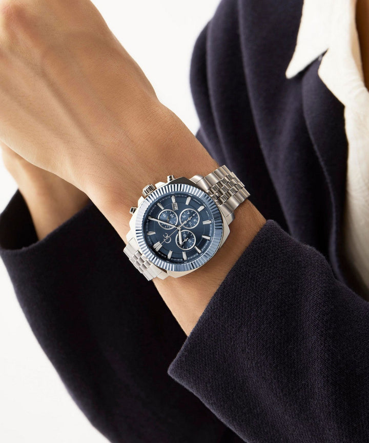 GC Dress Mens Silver & Blue Tone Watch Z46005G7MF