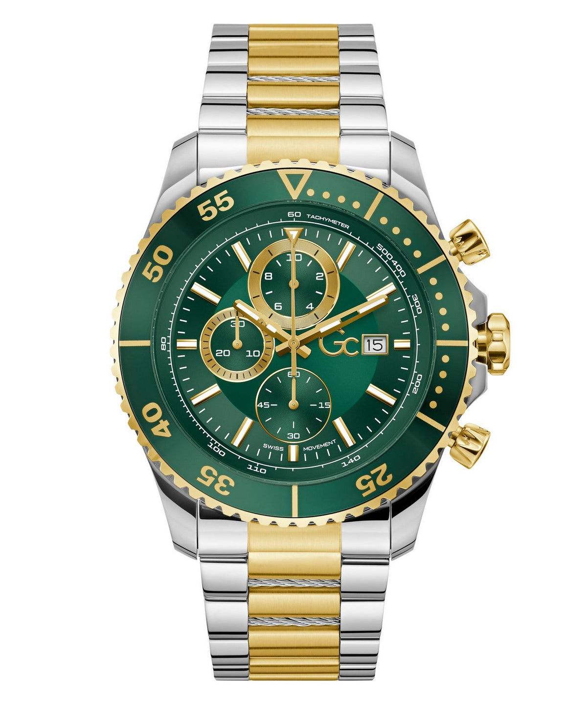 GC Sportchic Mens Silver &amp; Yellow Gold Tone Watch Z51006G9