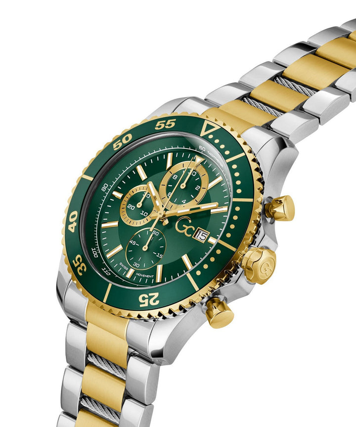 GC Sportchic Mens Silver & Yellow Gold Tone Watch Z51006G9