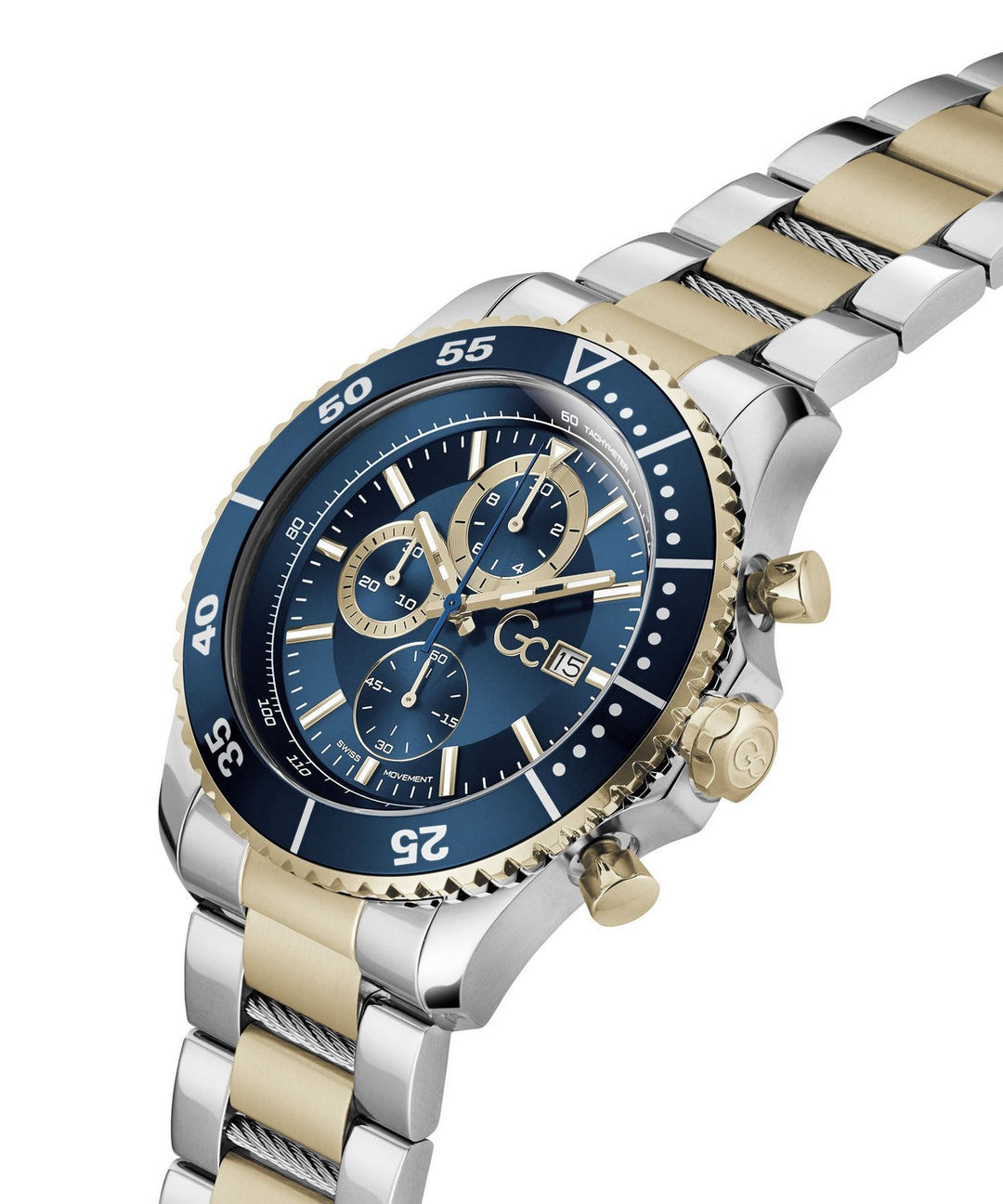 GC Sportchic Mens Silver & Yellow Gold Tone Watch Z51007G7