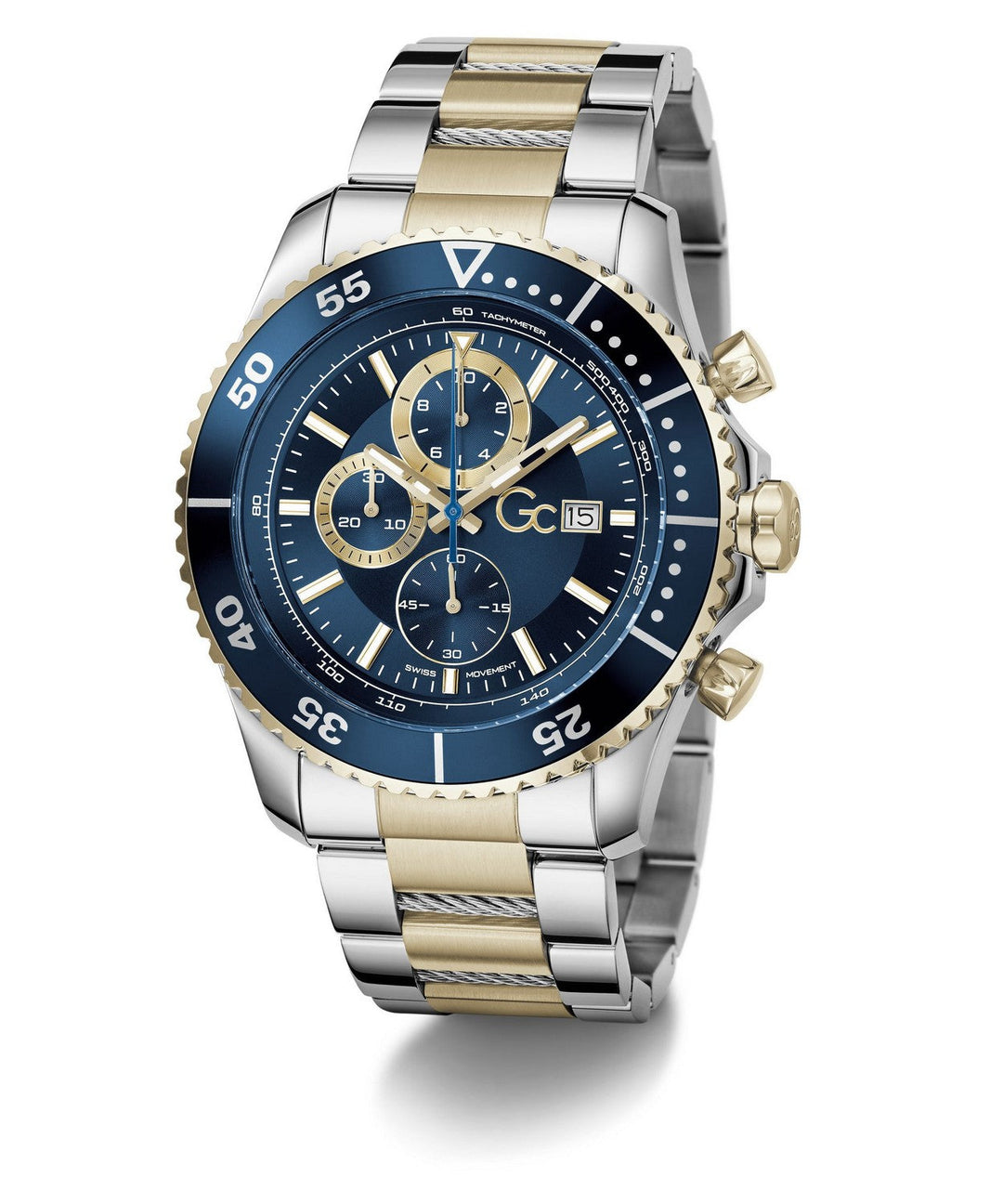 GC Sportchic Mens Silver & Yellow Gold Tone Watch Z51007G7