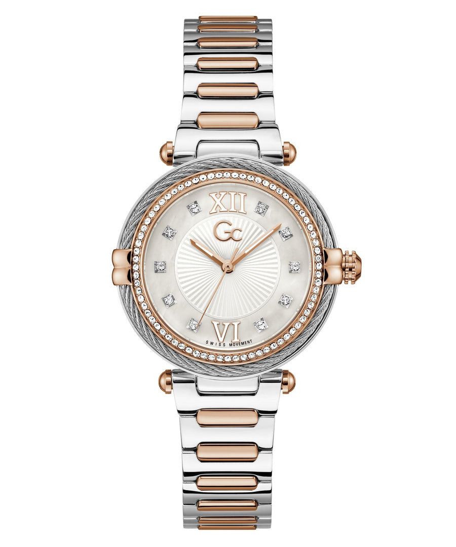 GC Sportchic Womens Silver & Rose Gold Tone Watch Z52001L1MF