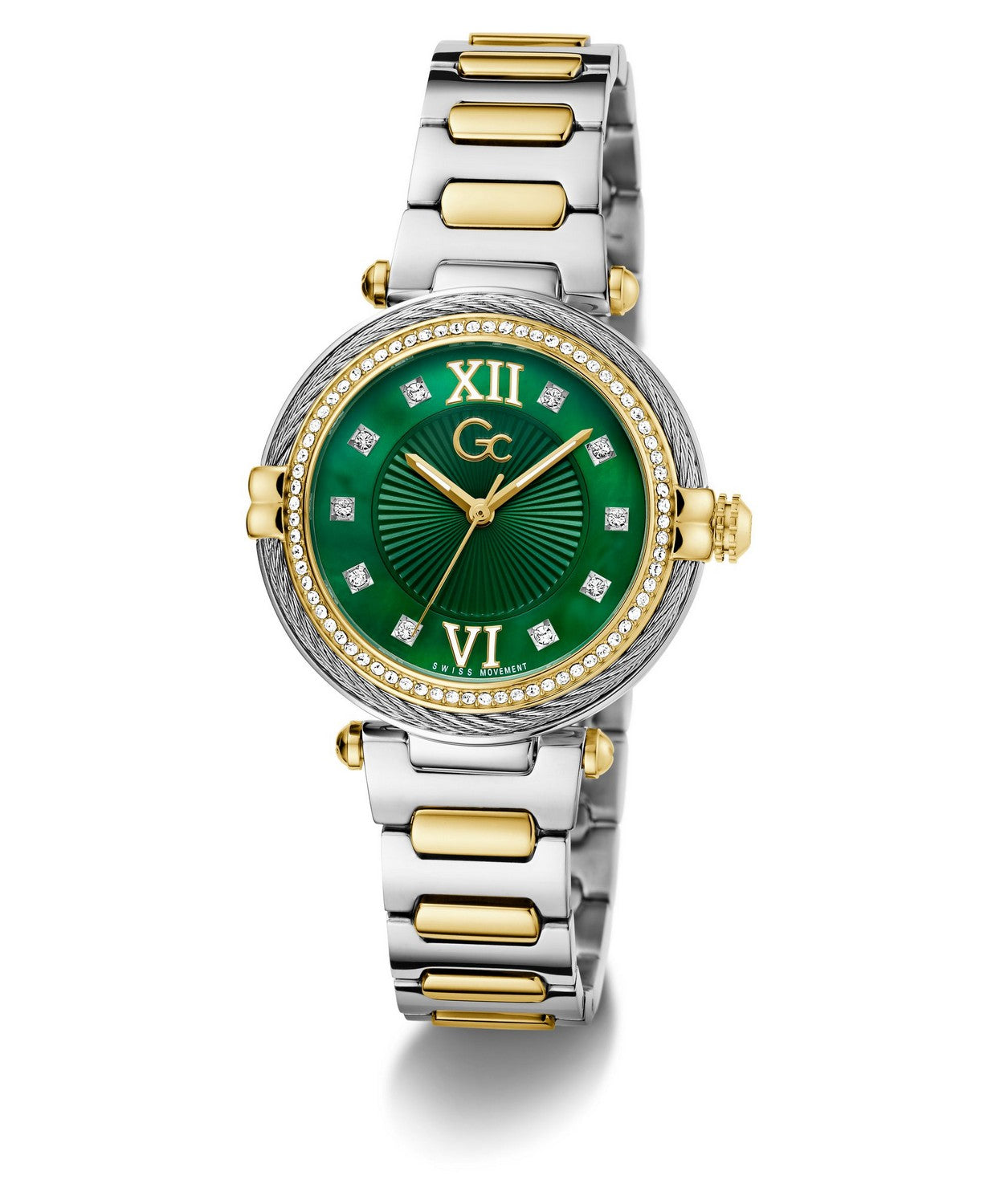 GC Sportchic Womens Silver & Yellow Gold Tone Watch Z52002L9MF