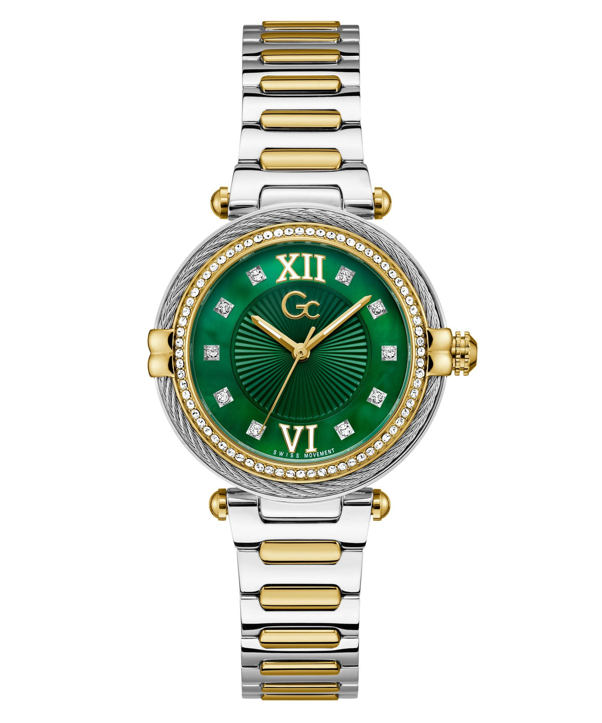 GC Sportchic Womens Silver & Yellow Gold Tone Watch Z52002L9MF