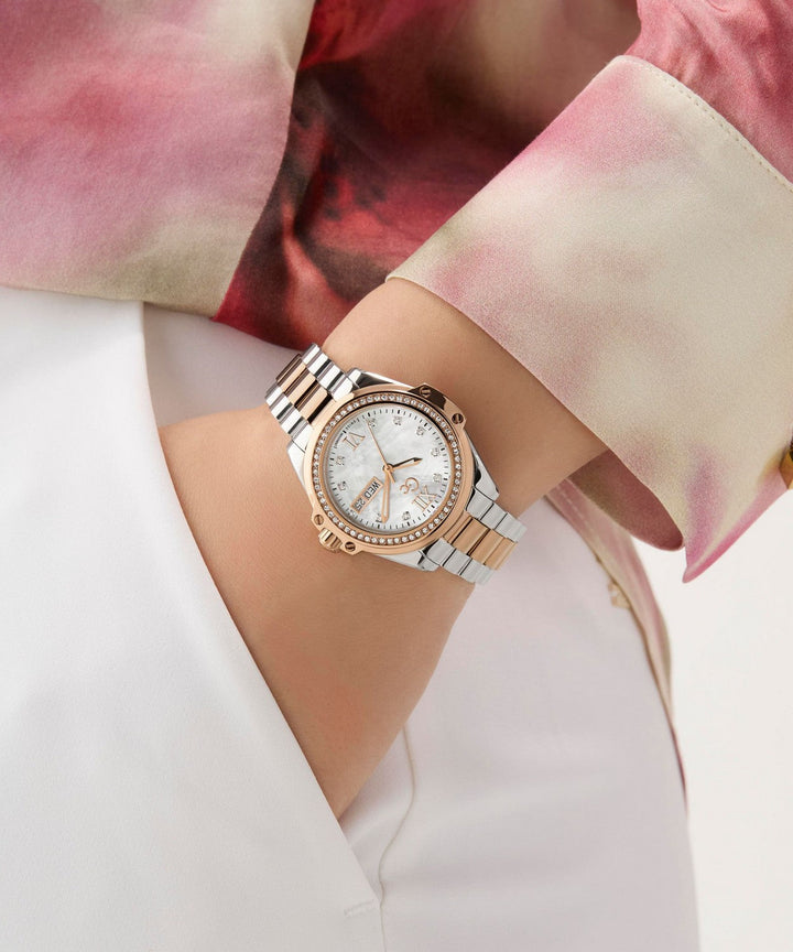 GC Sportchic Womens Silver & Rose Gold Tone Watch Z53001L1