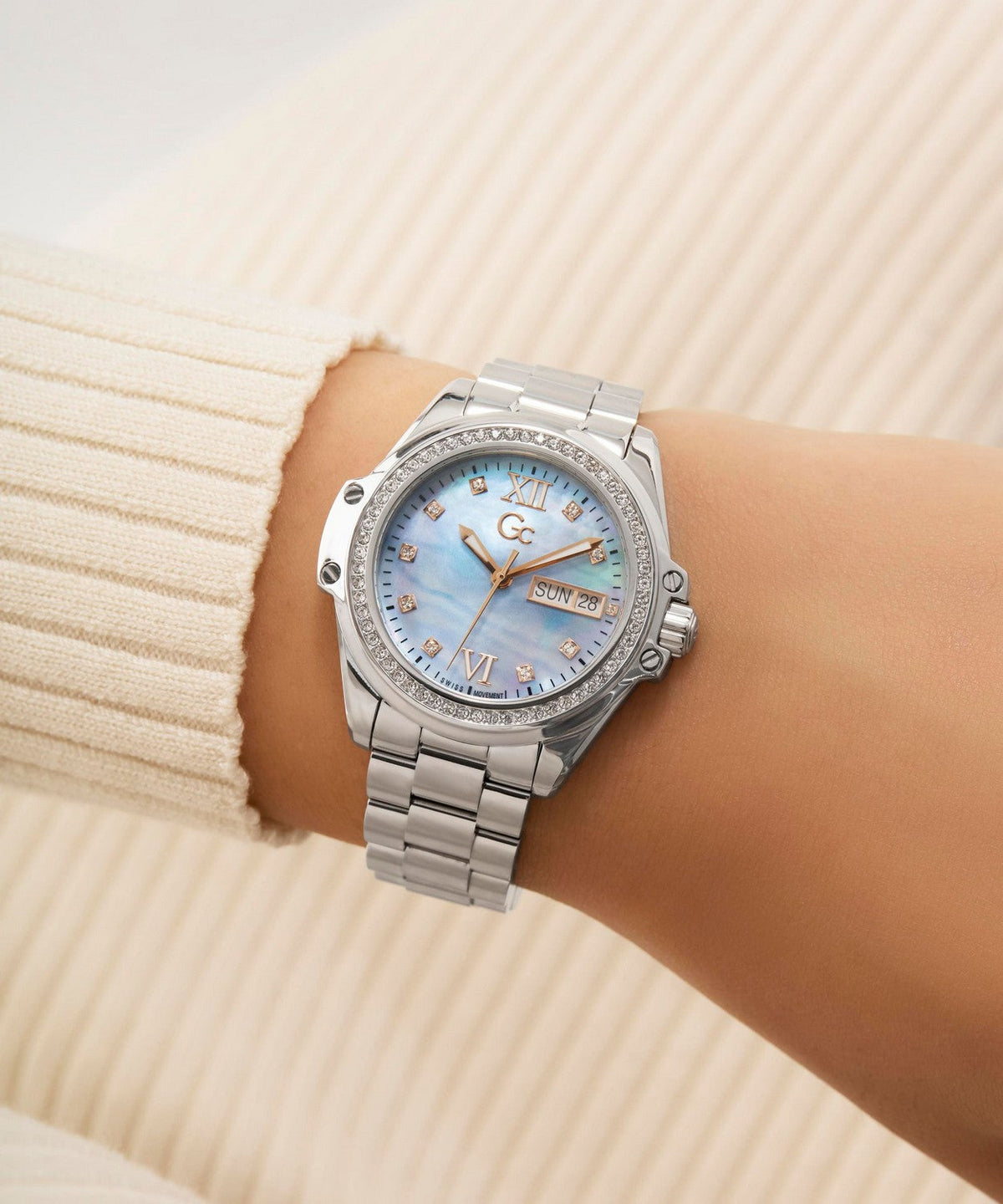 GC Sportchic Womens Silver Tone Watch Z53003L7