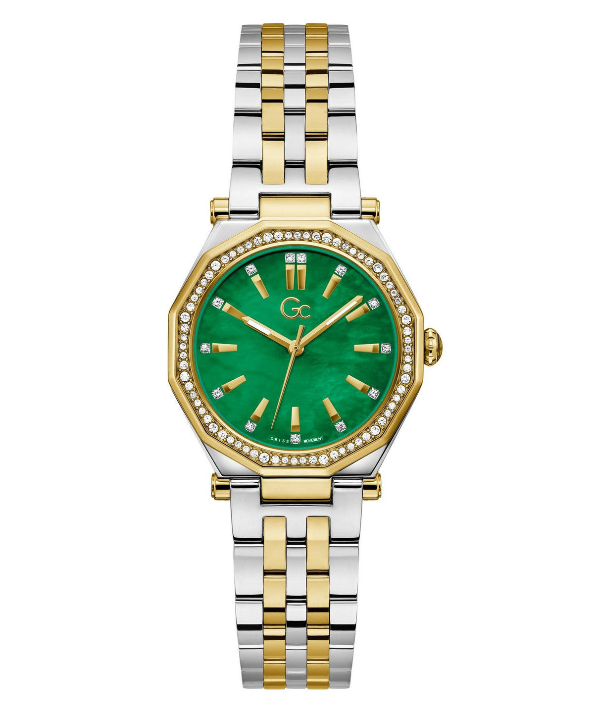 GC Dress Womens Silver &amp; Yellow Gold Tone Watch Z55003L9