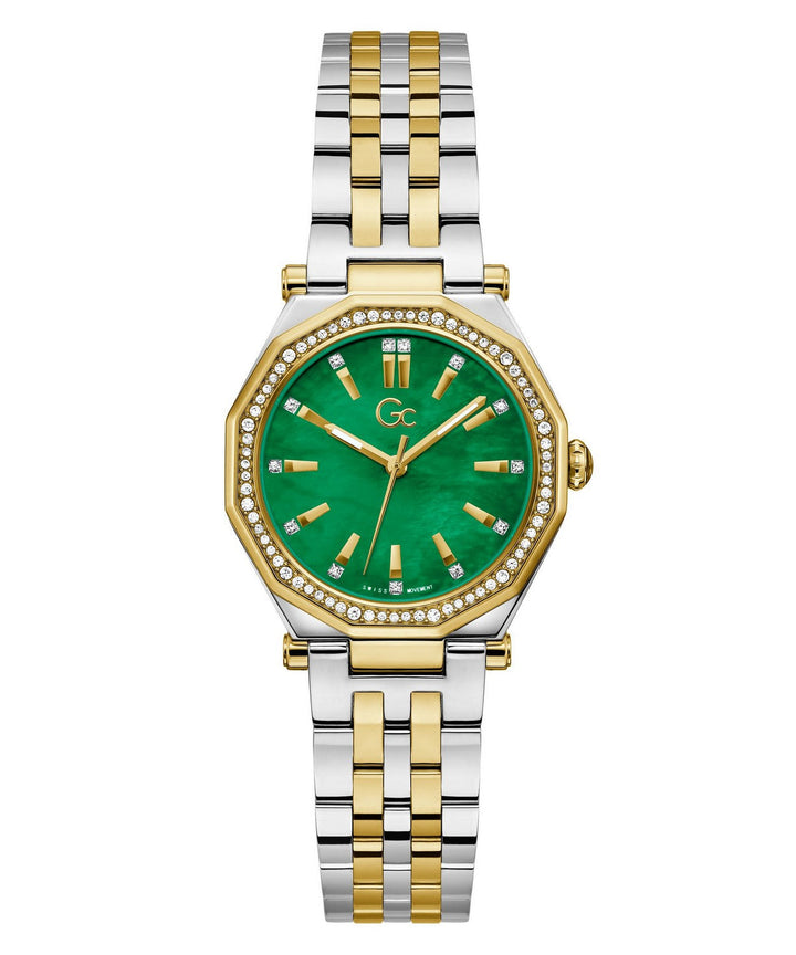 GC Dress Womens Silver & Yellow Gold Tone Watch Z55003L9