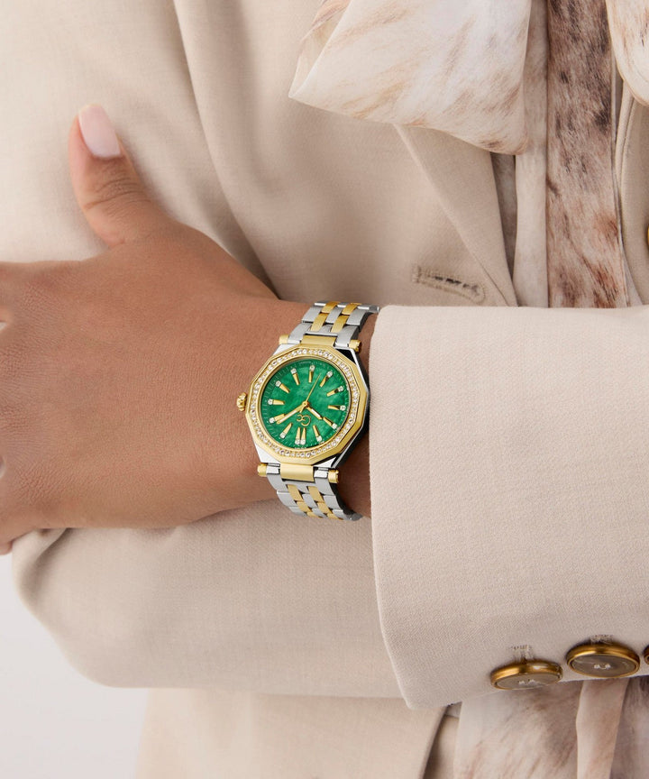 GC Dress Womens Silver & Yellow Gold Tone Watch Z55003L9