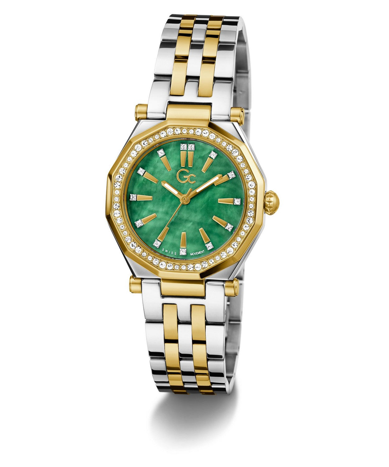 GC Dress Womens Silver & Yellow Gold Tone Watch Z55003L9