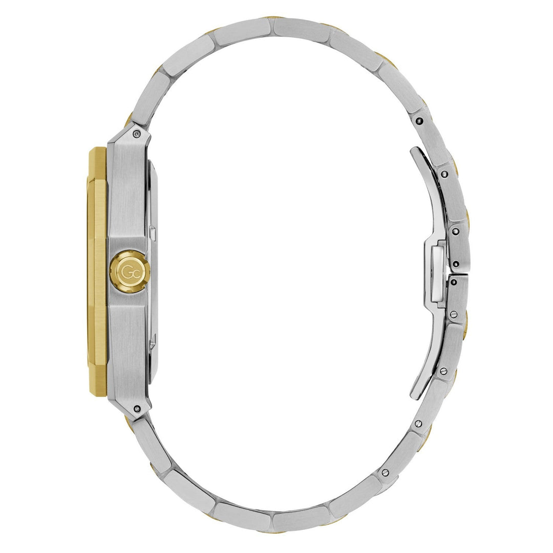 Gc Mens Prism Green Dial Two-Tone Silver Gold Stainless Steel Bracelet Watch Z89002G9