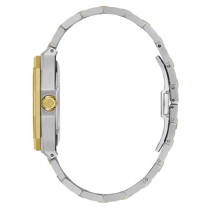 Gc Mens Prism Green Dial Two-Tone Silver Gold Stainless Steel Bracelet Watch Z89002G9