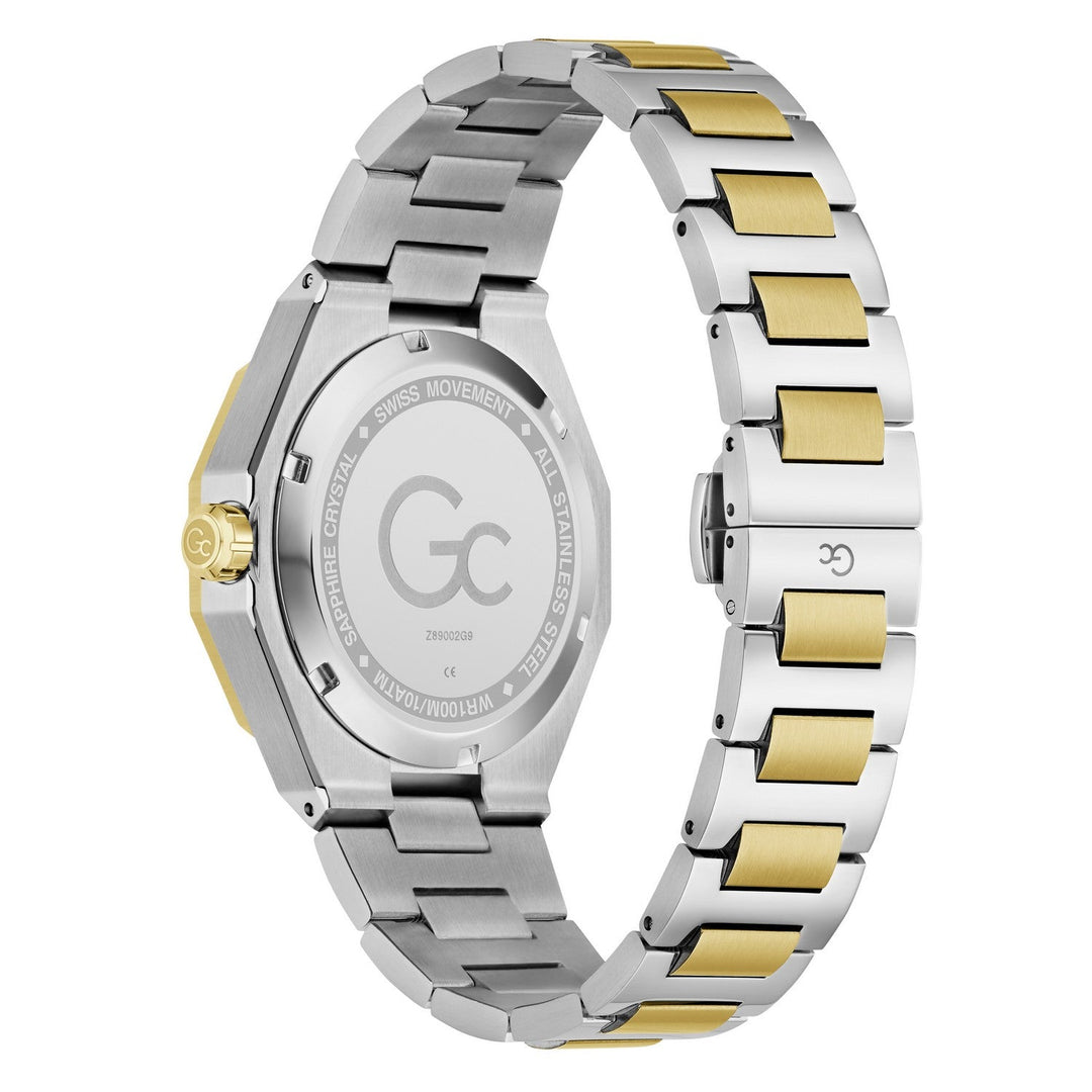 Gc Mens Prism Green Dial Two-Tone Silver Gold Stainless Steel Bracelet Watch Z89002G9