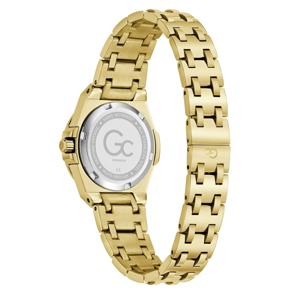 Gc Womens IdolChic Mini Green Mother of Pearl Dial Gold-Tone Stainless Steel Bracelet Watch Z92002L9