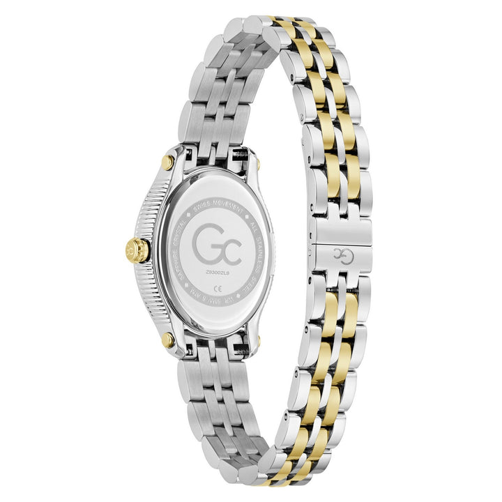 Gc Womens Pearl Green Mother of Pearl Dial Two-Tone Silver Gold Stainless Steel Bracelet Watch Z93002L9
