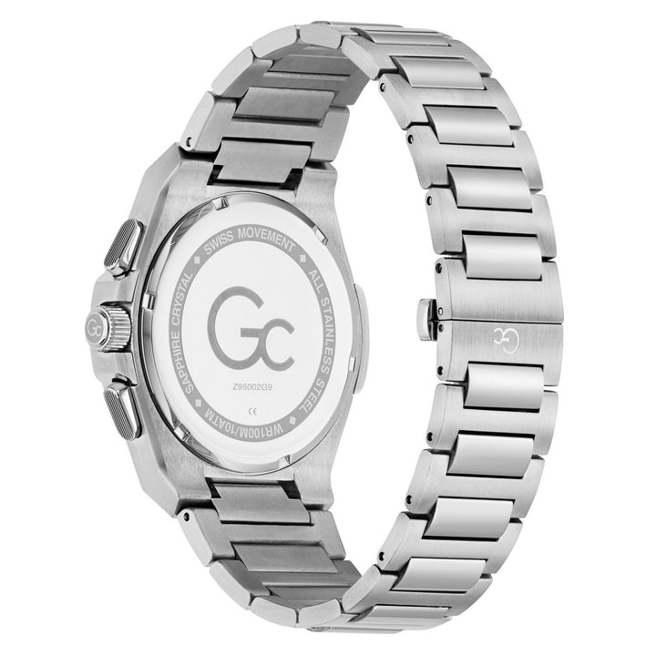 Gc Mens IdolForce Green Dial Silver-Tone Stainless Steel Bracelet Watch Z95002G9