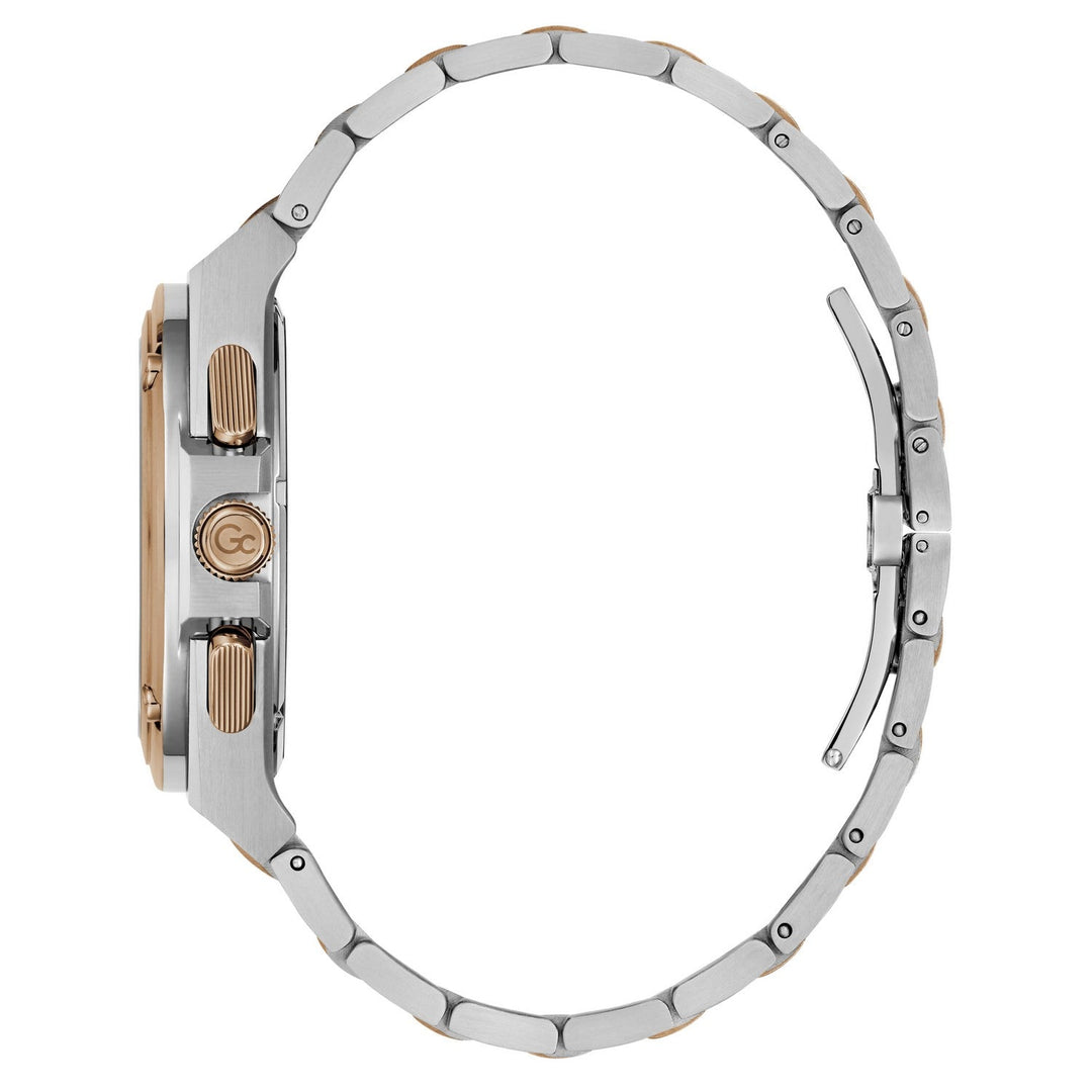 Gc Mens IdolForce Blue Dial Two-Tone Silver Rose Gold Stainless Steel Bracelet Watch Z95003G7