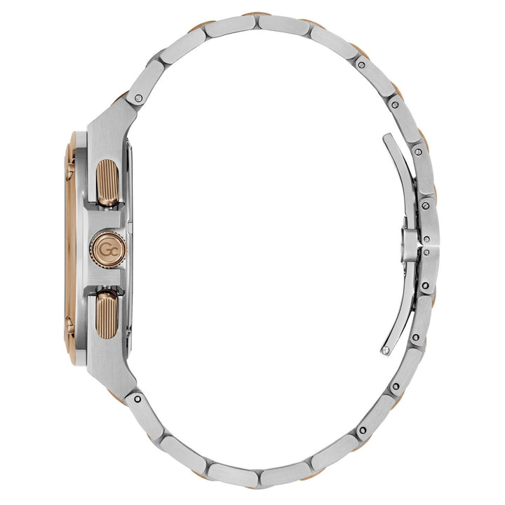 Gc Mens IdolForce Blue Dial Two-Tone Silver Rose Gold Stainless Steel Bracelet Watch Z95003G7