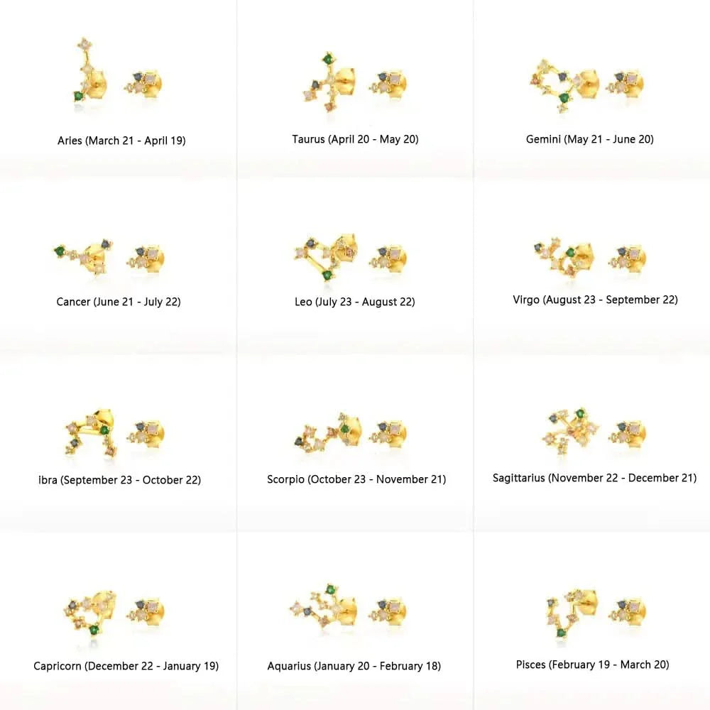 Birth Constellation Stud Earrings