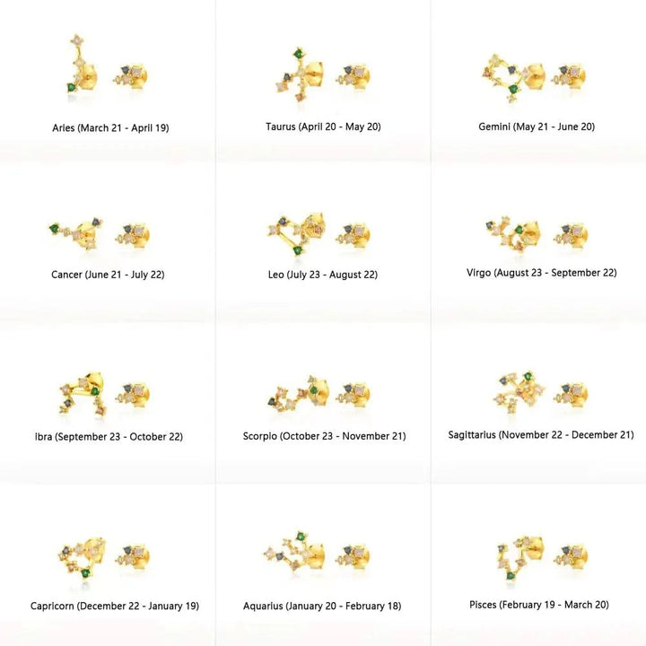 Birth Constellation Stud Earrings