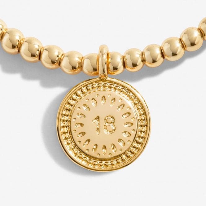A Little 18th Birthday Gold Plated 17.5cm Stretch Bracelet 6987Joma Jewellery6987