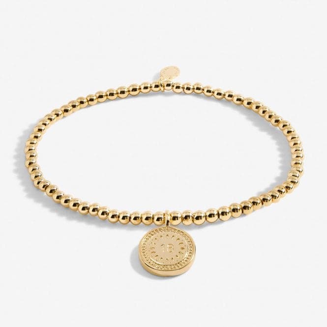 A Little 18th Birthday Gold Plated 17.5cm Stretch Bracelet 6987Joma Jewellery6987