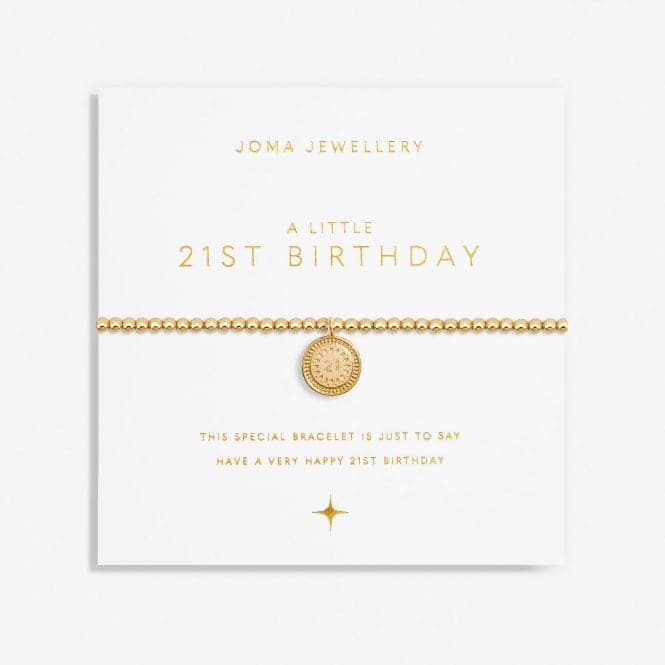 A Little 21st Birthday Gold Plated 17.5cm Stretch Bracelet 6988Joma Jewellery6988