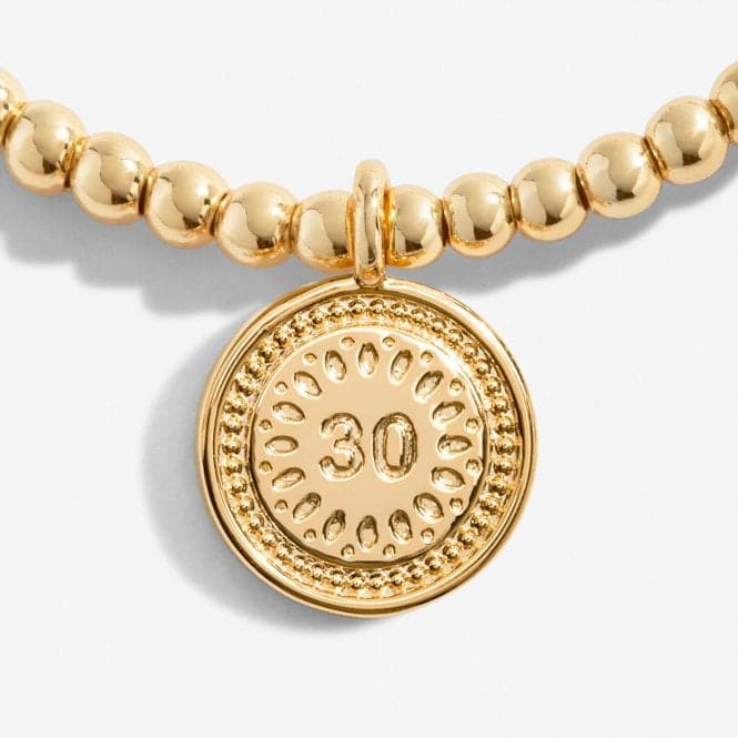 A Little 30th Birthday Gold Plated 17.5cm Stretch Bracelet 6989Joma Jewellery6989