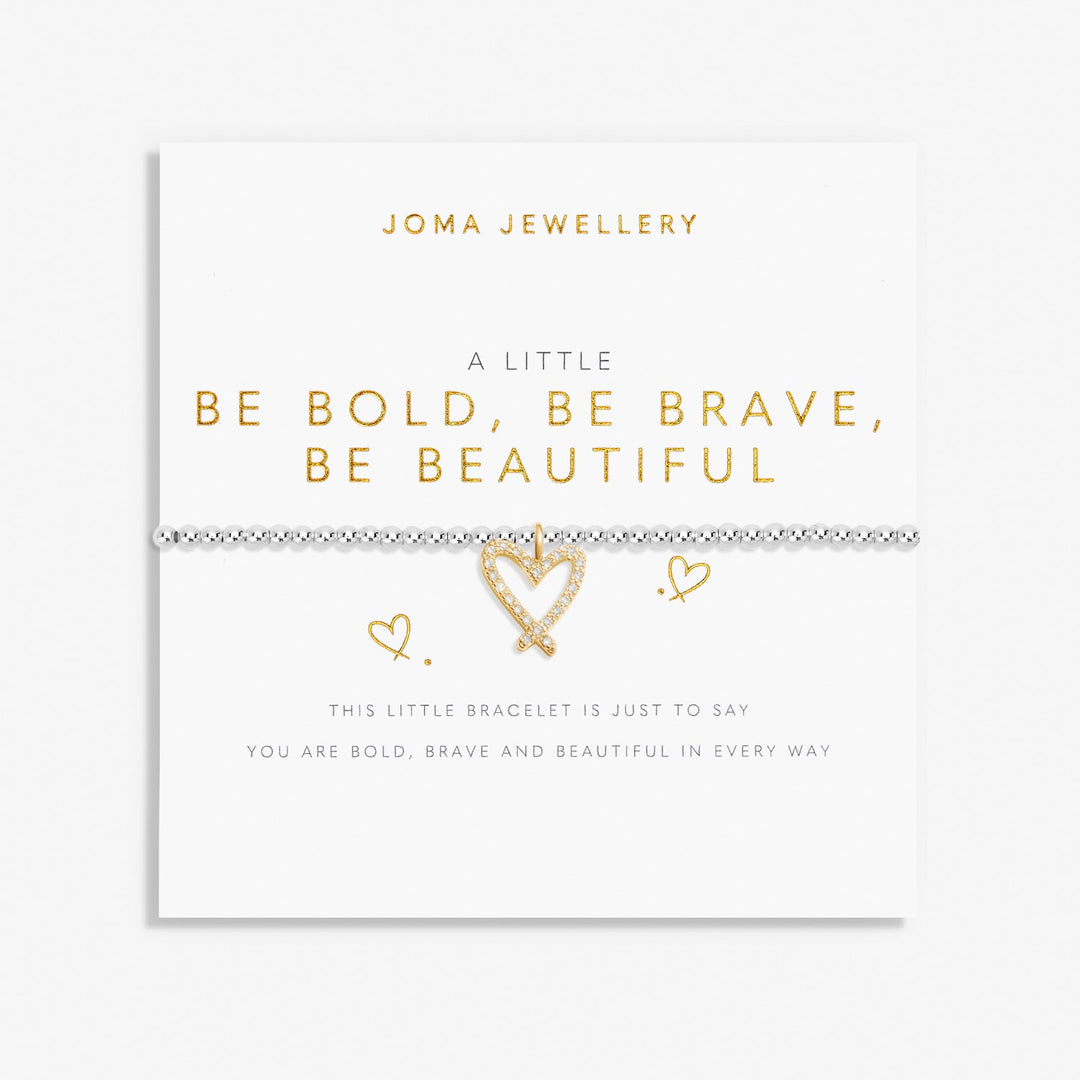 A Little Be Bold Be Brave Be Beautiful Silver Gold Plated Bracelet 7411Joma Jewellery7411