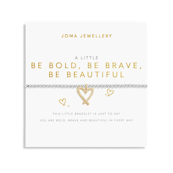 A Little Be Bold Be Brave Be Beautiful Silver Gold Plated Bracelet 7411Joma Jewellery7411